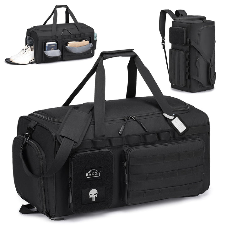 BAGZY Arbeitstasche Herren 55L Taktische Reisetasche Sporttasche mit Rucksackfunktion Einsatztasche