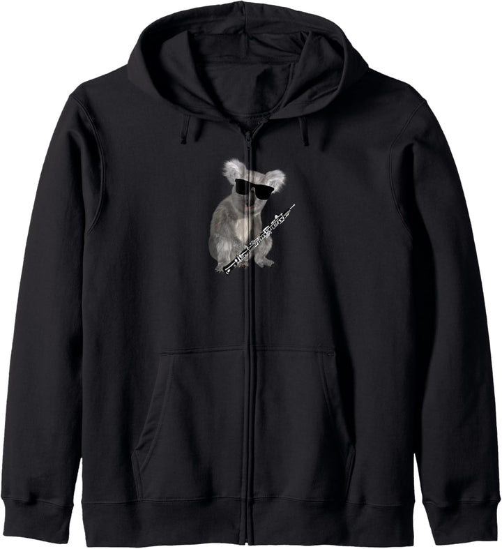 Funny Koala Wearing Sunglasses Playing Oboe Kapuzenjacke