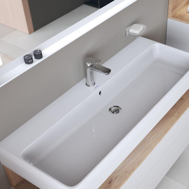 Duravit Wave Waschtischarmatur, Grösse S (Auslauf Höhe 77 mm), wassersparende Waschbecken Armatur (M