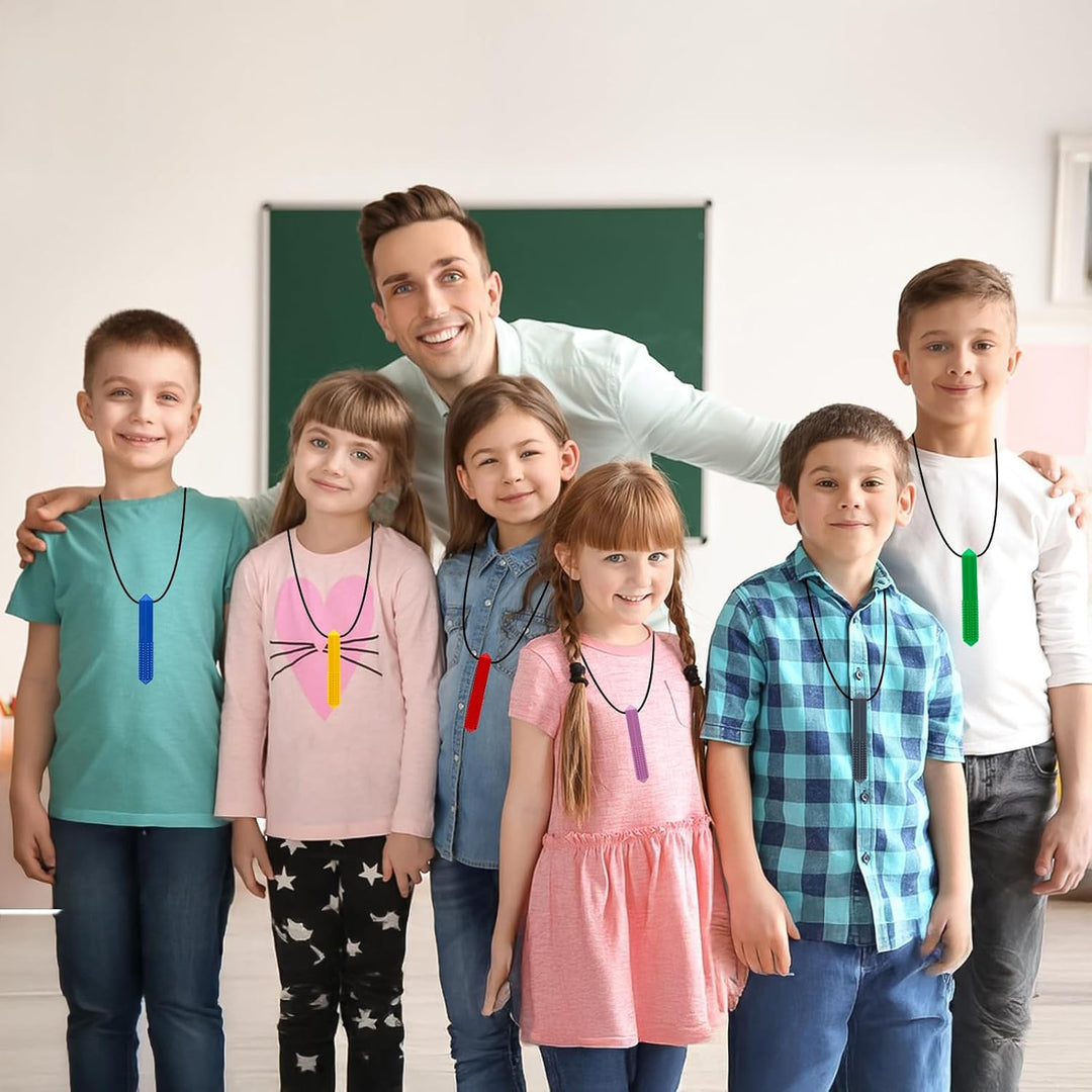 Sensorische Kau-Halskette für autistische Kinder, 10 Stück (Diamantform), sensorisches Kauspielzeug