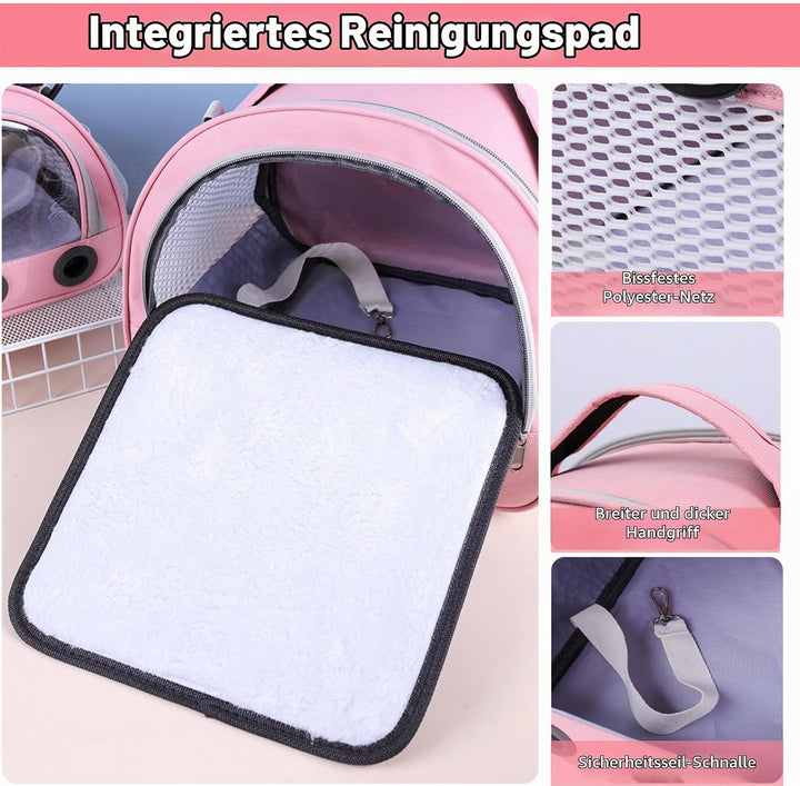 Kleine Haustier-Tragetasche, Transportbox Für Kleintiere, KatzeTransportbox Mit Schultergurt, Meersc