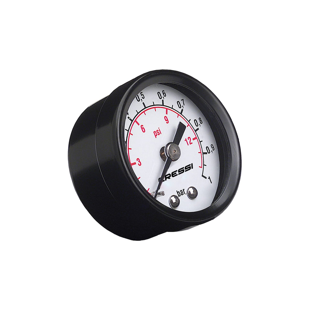 Cressi Unisex-Adult Pressure Gauge 15Psi Manual Pump Analoges Manometer mit Druckanzeige, Schwarz, 1