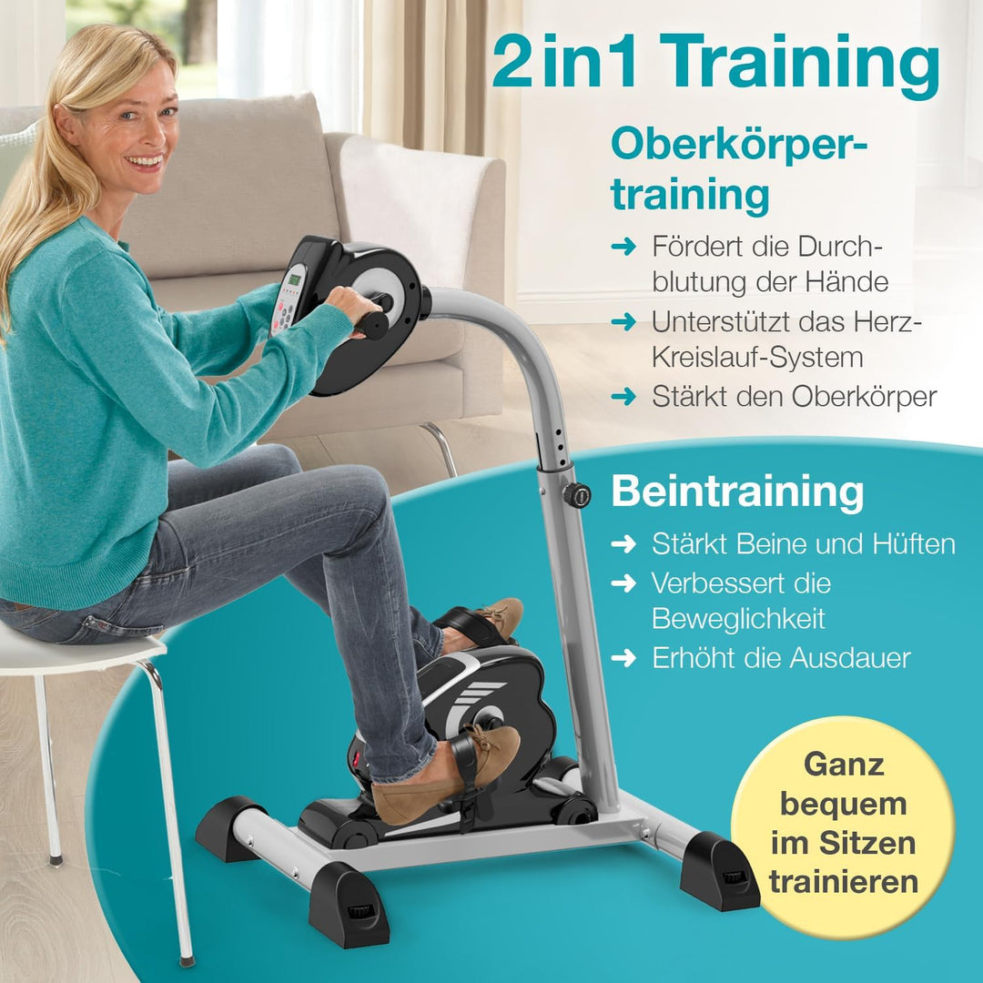 maxVitalis 2in1 Arm und Beintrainer mit Motorunterstützung, Elektro Heimtrainer höhenverstellbar, pa