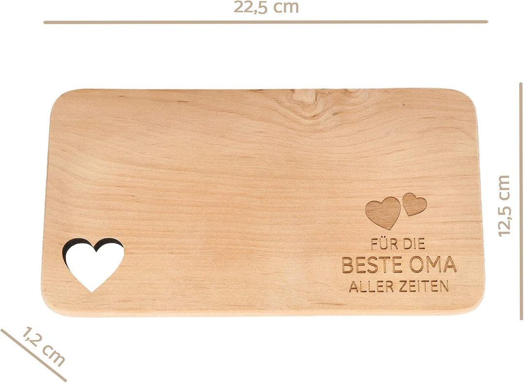 Spruchreif | 2er Set Frühstücksbrettchen mit Gravur „Oma“ & „Opa“ | Perfekte Geschenkidee für Grosse