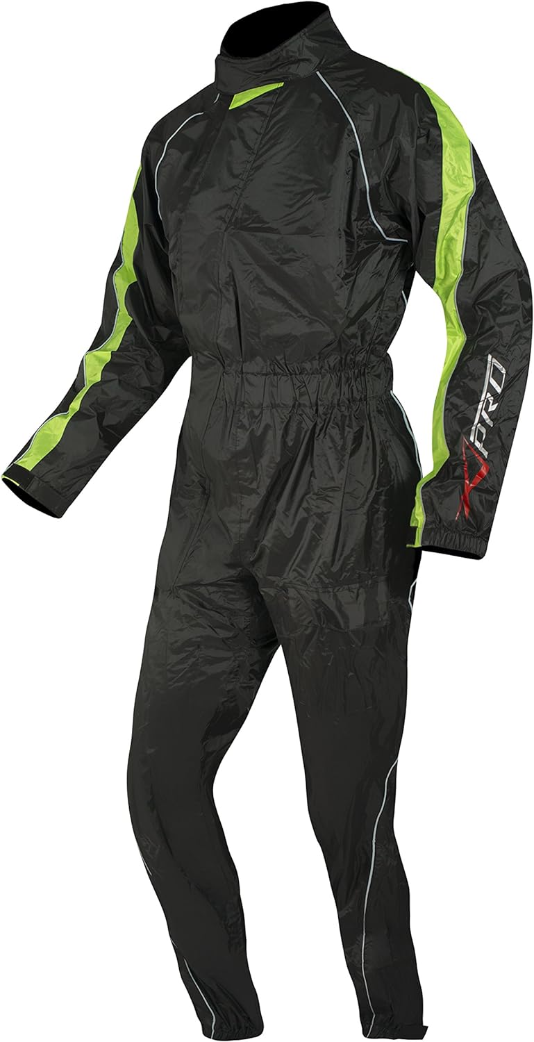 A-Pro Motorcycle Motorbike Scooter 1 pc Waterproof Body Over Rain Suit Fluo S S Flou, S Flou