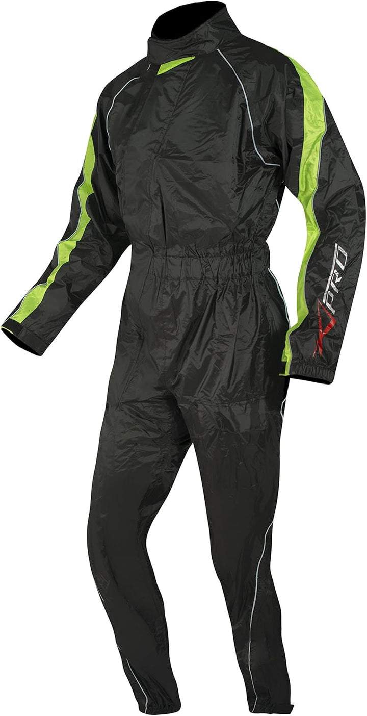 A-Pro Regenkombi Wasserdicht Motorrad Roller Regenhose Regenjacke Regenanzug Fluo M M Flou, M Flou