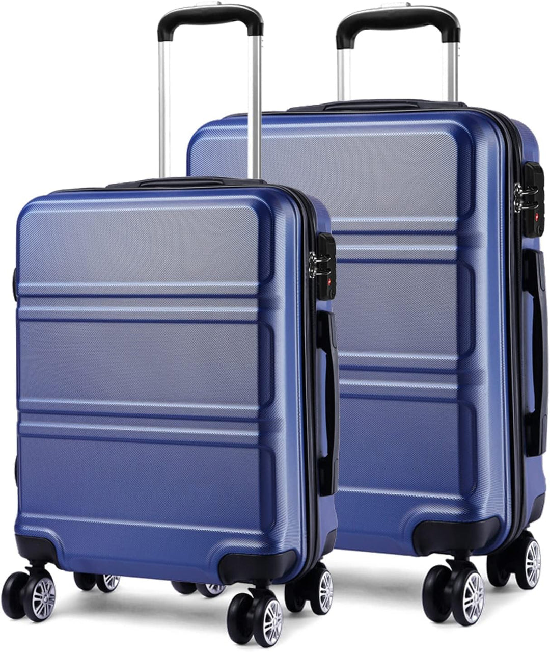 KONO Kofferset 2 Teilig Koffer Trolleys Gepäcksets, 65cm Mittelgross Koffer und 74cm Gross Koffer, L