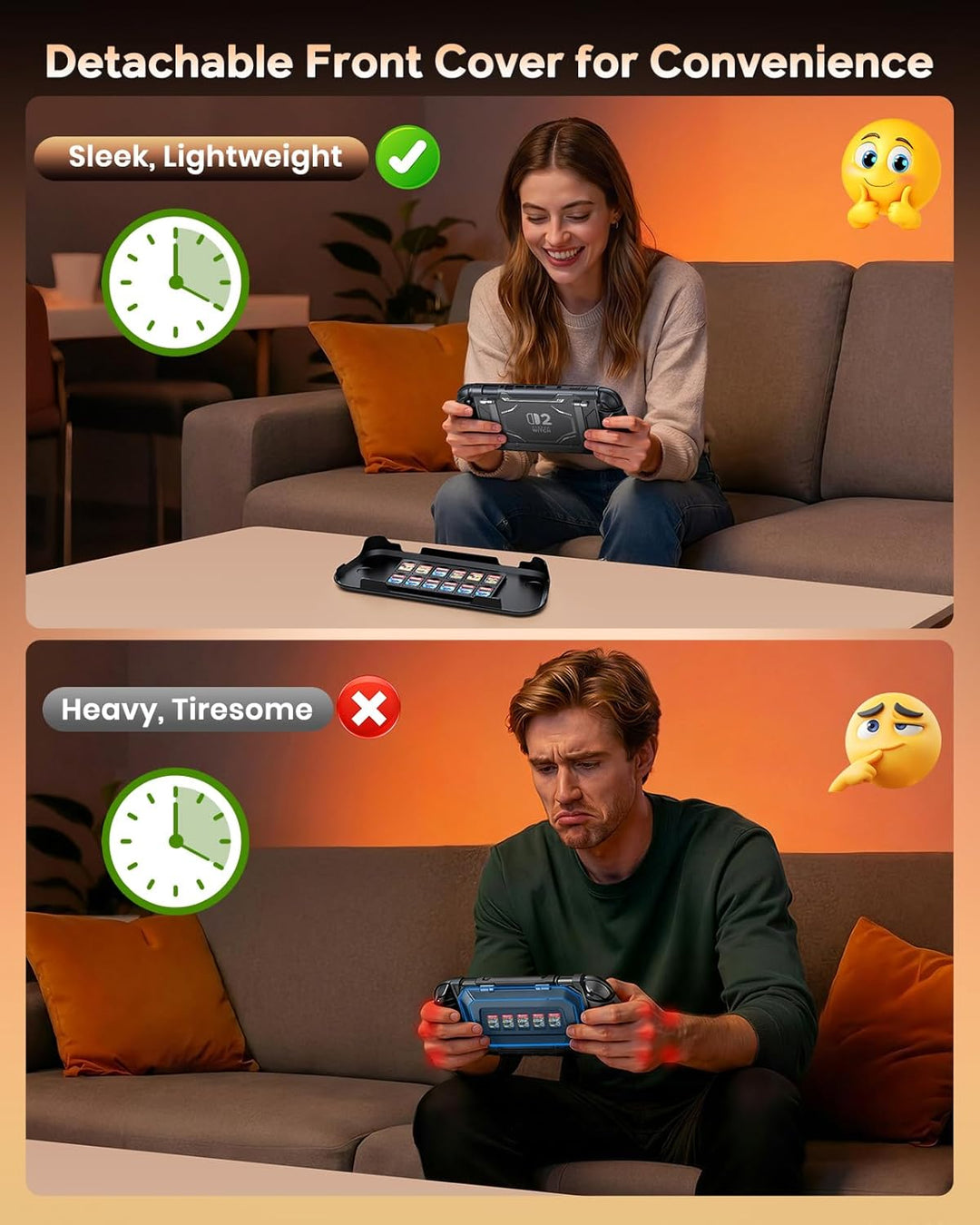 FYOUNG Andockbare Schutzhülle für Nintendo Switch 2, [Schutz in Militärqualität] Abnehmbare Ergonomi
