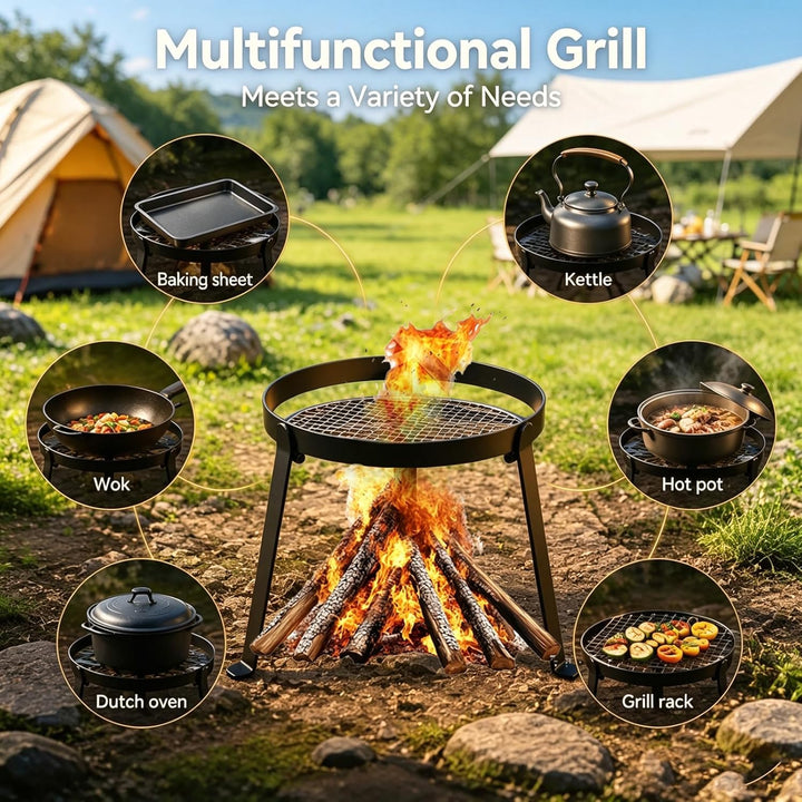 Dreibein Grillrost für Feuerschale, Feuerschalen für den Garten