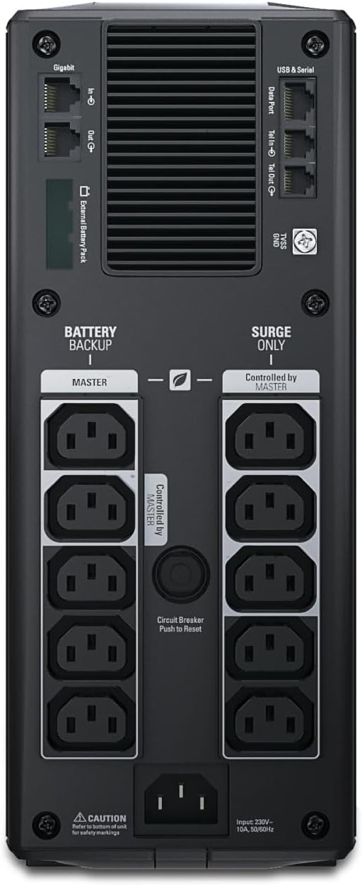 APC Back UPS PRO - BR1500GI - USV 1500VA Leistung (Stromparfunktion, IEC - Kaltgeräte Ausgänge, Mult