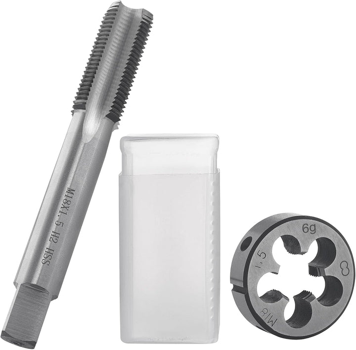 Gewindeschneid M14 x 1.5mm, HSS Gewindebohrer und Schneideisen Set, Rechtsgewinde Feingewinde Schnei