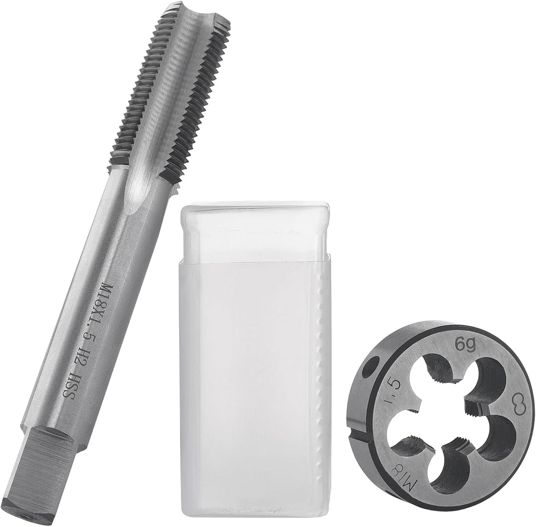 Gewindeschneid M16 x 1.5mm, HSS Gewindebohrer und Schneideisen Set, Rechtsgewinde Feingewinde Schnei