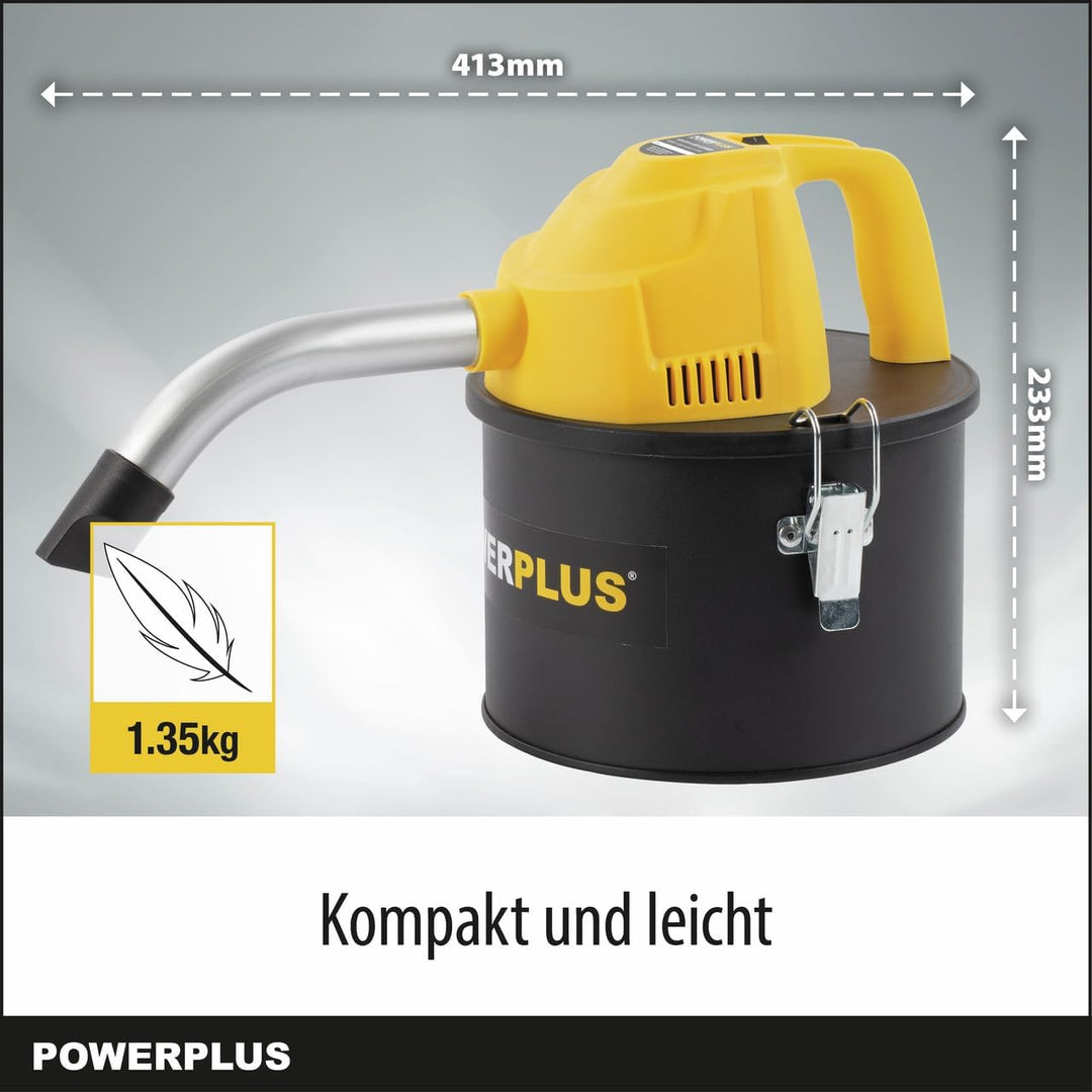 POWERPLUS Power Plus elektrischer Aschesauger POWX3004-600W kompakter Aschestaubsauger für Kamin, Of