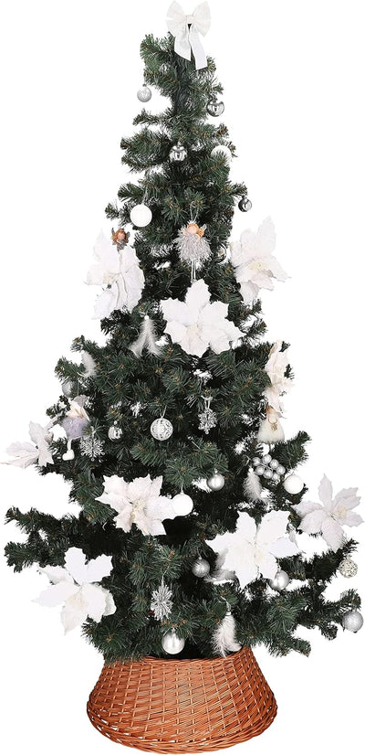 KOTARBAU® Weihnachtsbaum Rock aus Weide Ø 50 cm, Naturfarbe Christbaumständer aus Rattan Natur, Weih