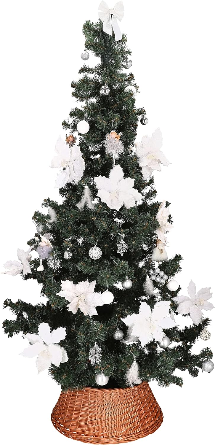 KOTARBAU® Weihnachtsbaum Rock aus Weide Ø 45 cm, Naturfarbe Christbaumständer aus Rattan Natur, Weih