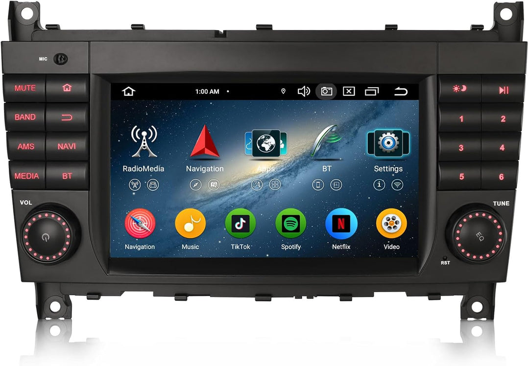Erisin Android 14 Acht-Kern 4GB+64GB Autoradio Für Mercedes Benz C/CLC Klasse W203 G-Klasse W463 mit