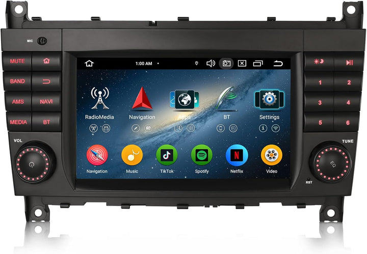 Erisin Android 14 Acht-Kern 4GB+64GB Autoradio Für Mercedes Benz C/CLC Klasse W203 G-Klasse W463 mit