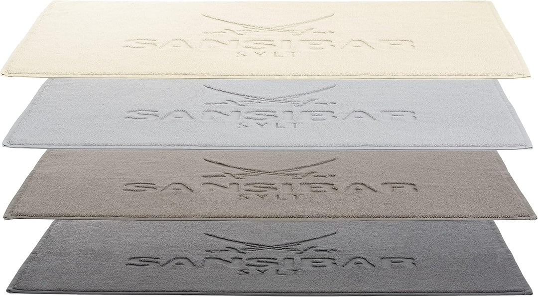 Sansibar Badvorleger Fein-Flor Badteppich Badematte 100% Baumwolle 50x80 cm (50 x 80 cm, Sand) 50 x