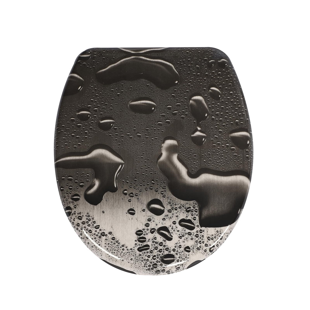 Duroplast-Toilettensitz, O-förmiger Toilettendeckel mit Soft-Close-Mechanismus, Edelstahlscharnier,