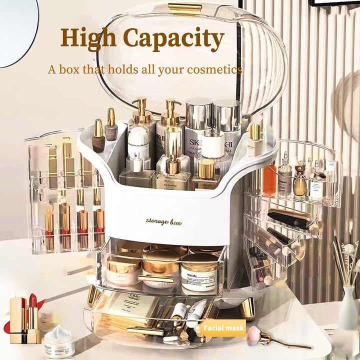 Make Up Aufbewahrung Cosmetic Organizer Kosmetik Schminktisch mit Deckel Schubladen Grosse Kapazität
