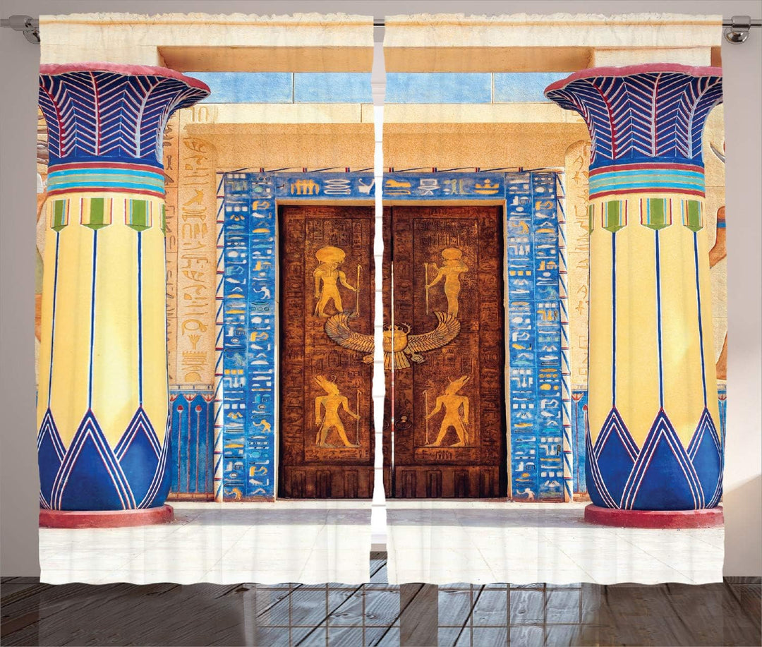 ABAKUHAUS ägyptisch Rustikaler Vorhang, Ägypten Gebäude, Wohnzimmer Universalband Gardinen mit Schla