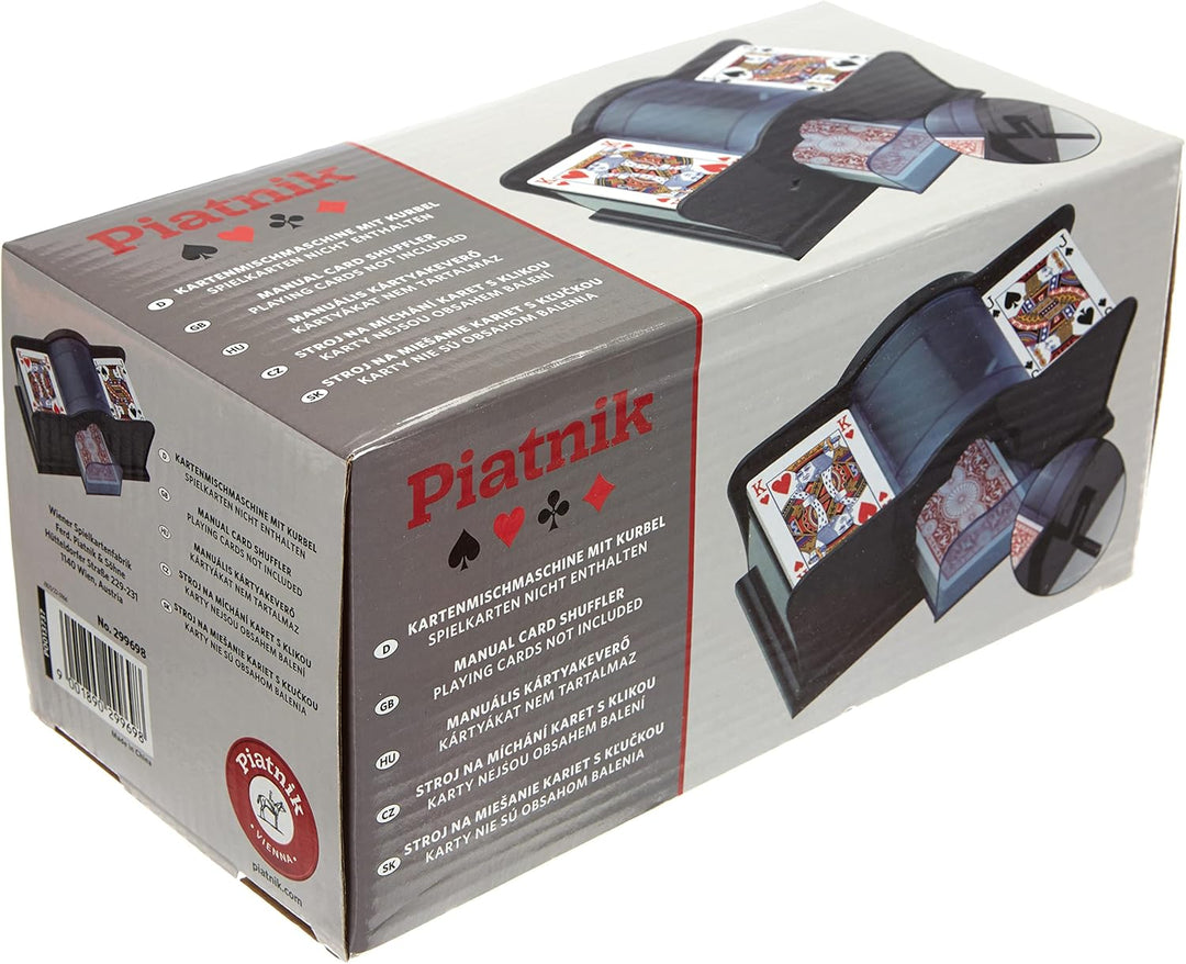 Piatnik 00 2996 Kartenmischmaschine mit Kurbel, Schwarz