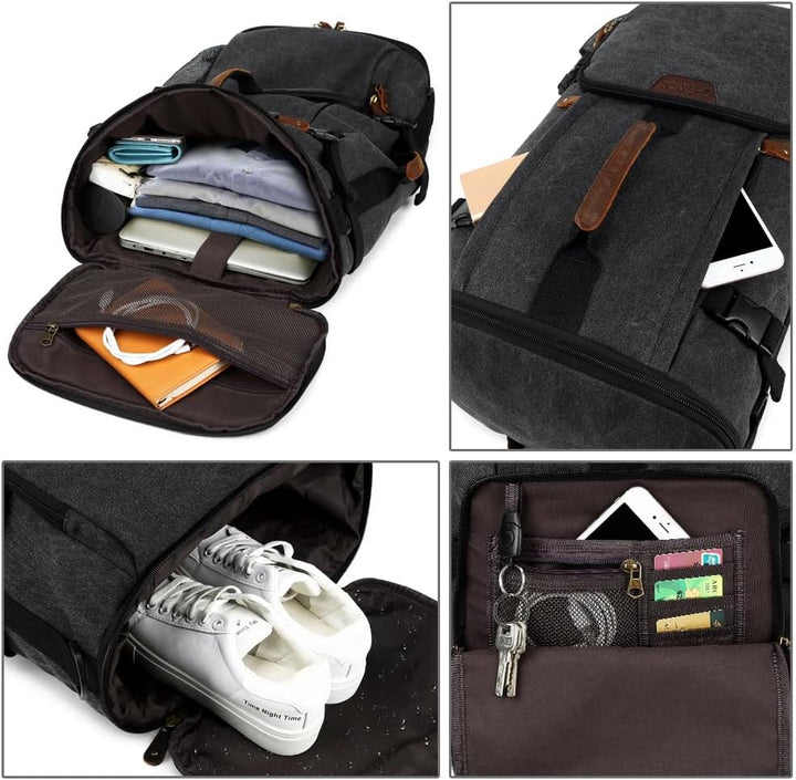 G-FAVOR Rucksack Herren gross, 40L Reiserucksack Handgepäck Rucksack Canvas Travel Backpack für 15,6