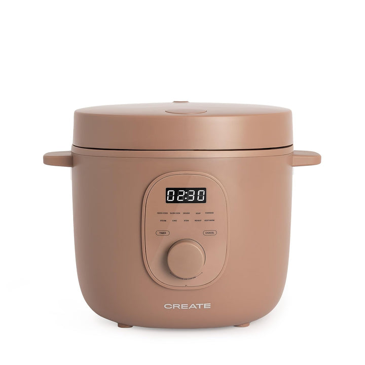 CREATE Rice Cooker Studio, elektrischer Reiskocher, 3 l, Mokka, programmierbar bis 24 Stunden, mit D