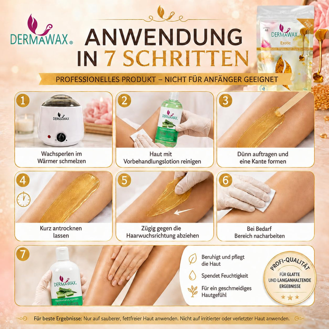 800 Gramm Dermawax Exotic Hypoallergen Waxing Perlen zur Haarentfernung Augenbrauen Gesicht Intim Bi