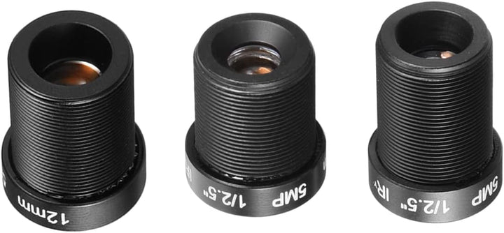 QUARKZMAN 3 Packung CCTV Objektiv 6mm/8mm/12mm 5MP F2.0 FPV Weitwinkel für CCD Camera