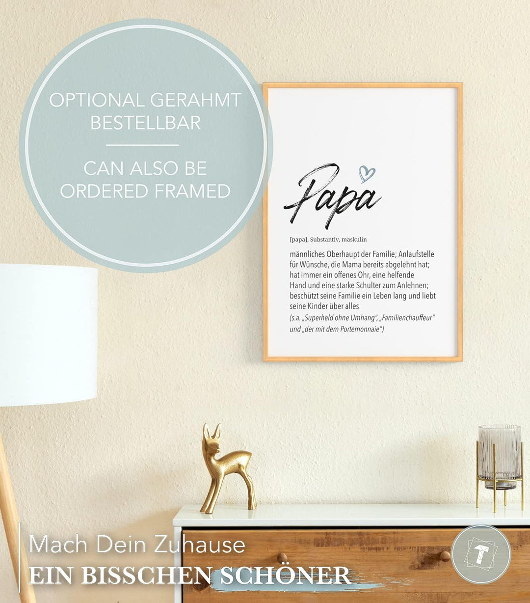 Papierschmiede® Herz Definition: Papa, DIN A1 (ca. 59x84 cm), Poster für Wohnzimmer, Schlafzimmer, W