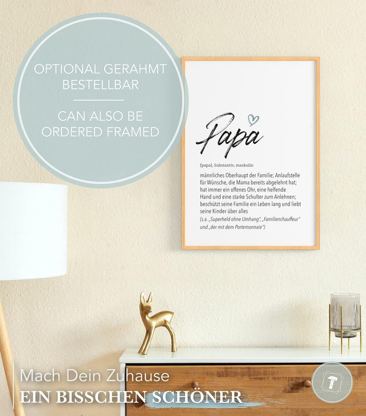 Papierschmiede® Herz Definition: Papa, DIN A1 (ca. 59x84 cm), Poster für Wohnzimmer, Schlafzimmer, W
