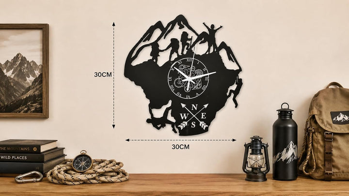 Instant Karma Clocks Vinyl Wanduhr Bergsteigen Berg Klettern, Wandern, Geschenkidee Handgemacht