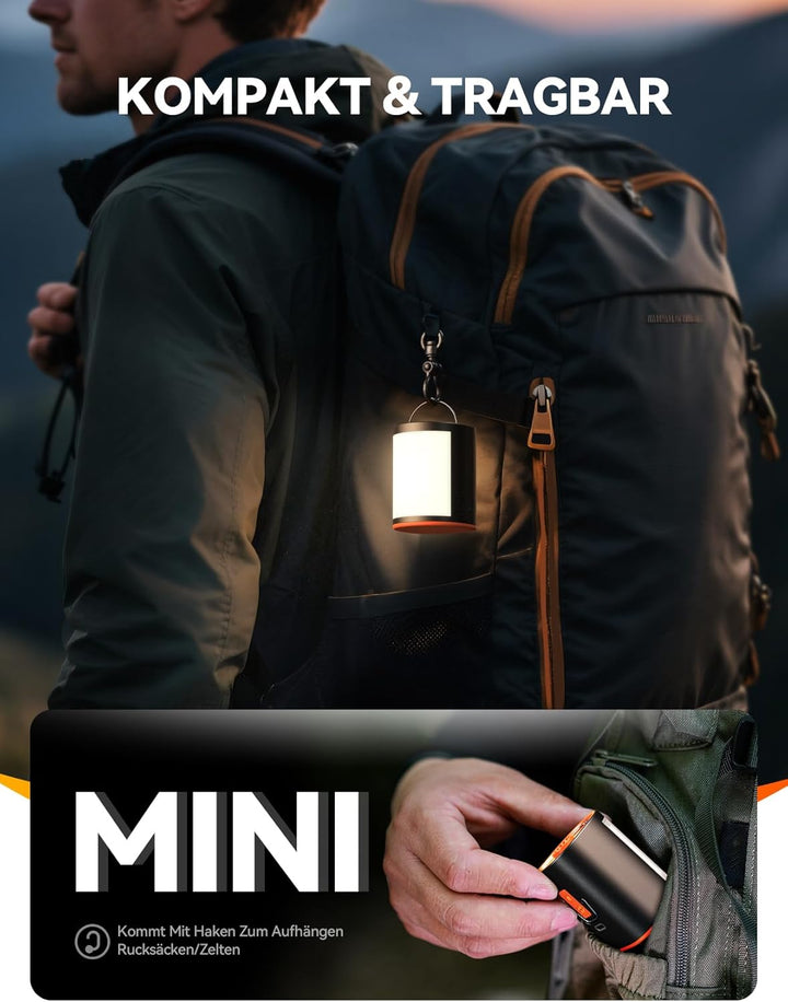 JOYROOM Elektrische Luftpumpe Kompakte für Luftmatratze mit Campinglampe, 4.8 kPa Wiederaufladbare L