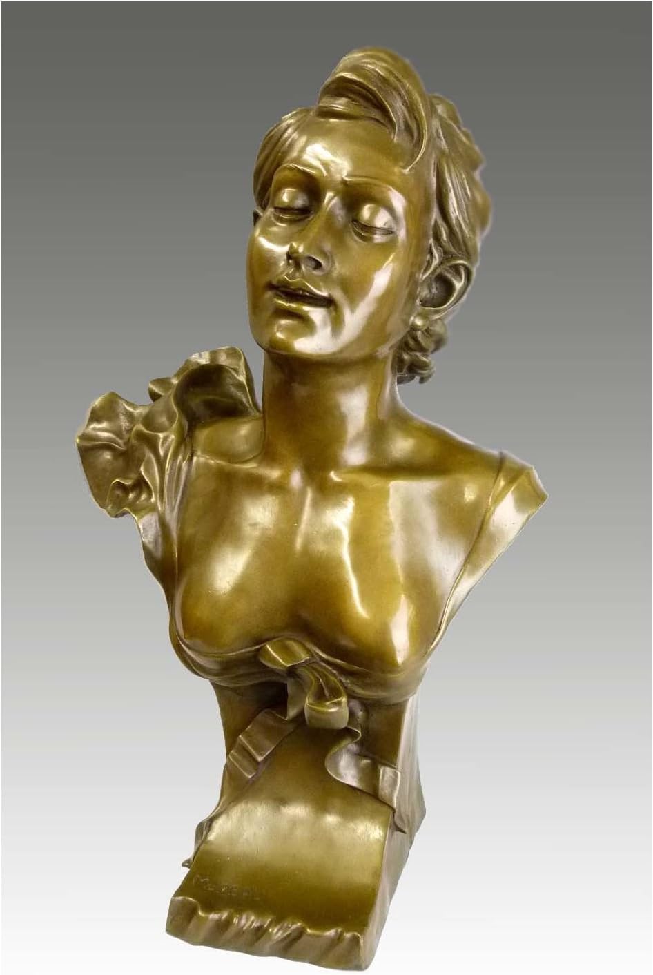 Kunst & Ambiente - Auguste Moreau - Jugendstil Frauen Büste in Bronze - signiert - Deko Figur - Wohn