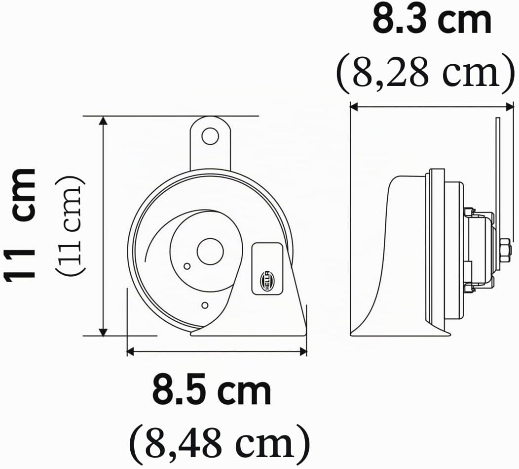 HELLA Fanfare - STYLE HORN TE24 SET - 12V - 110dB(A) - Frequenzbereich von: 400Hz - Frequenzbereich