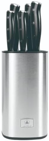 LAGUIOLE, Küchenmesserblock mit 5 Klingen aus 3CR13-Stahl, Gleam-Modell, hochglanzpoliert, modernes
