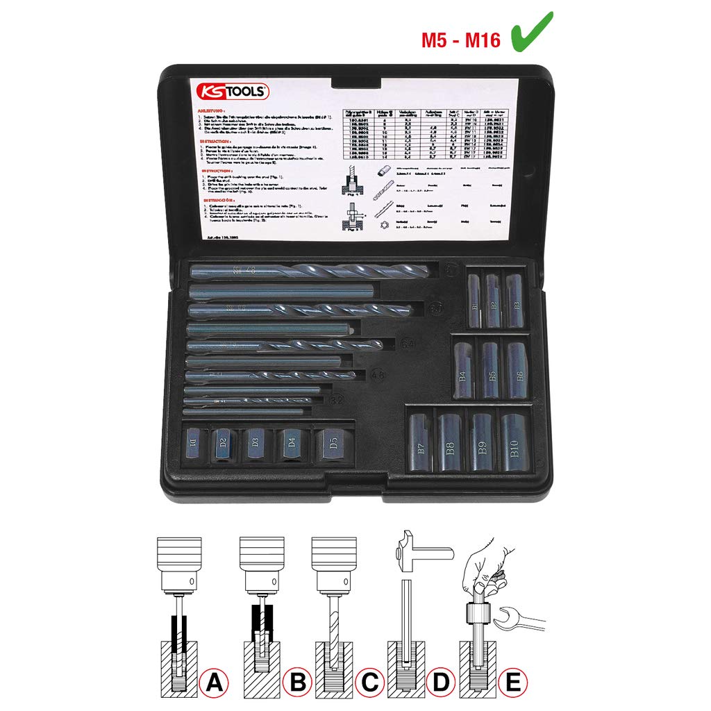 KS Tools 150.1305 Gewindeausdreh-Satz, 25-tlg. & 150.1330 Schrauben-Ausdreher-Satz, 6-tlg. Bundle mi