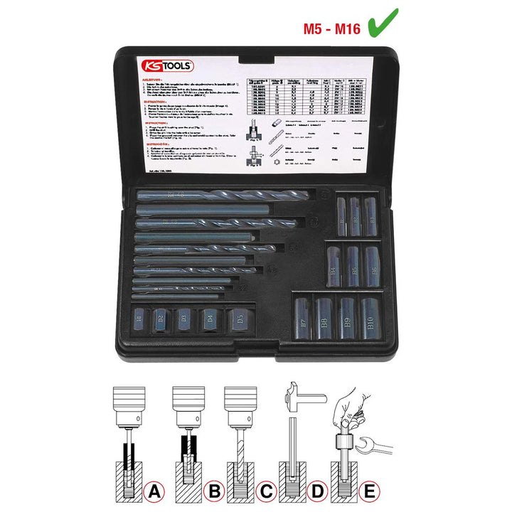 KS Tools 150.1305 Gewindeausdreh-Satz, 25-tlg. & 150.1330 Schrauben-Ausdreher-Satz, 6-tlg. Bundle mi