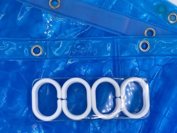 Adwaita Duschvorhang-Einlage, strapazierfähig, Eva-Kunststoff, schimmelfrei, 3D-Wasserwürfel, transp