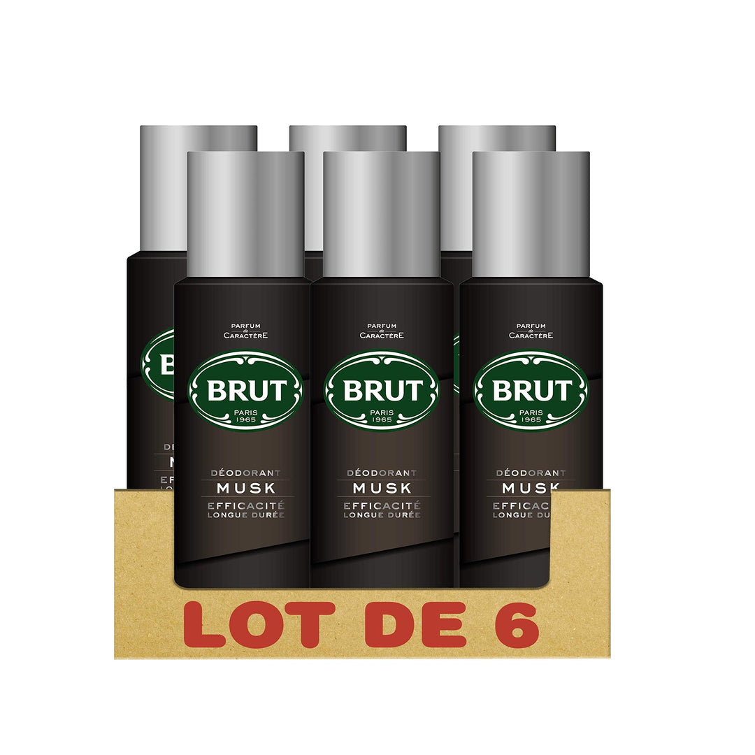 Brut Herren-Deodorant, Spray 200 ml, 6er-Pack Musk 200 ml (6er Pack), Musk 200 ml (6er Pack)