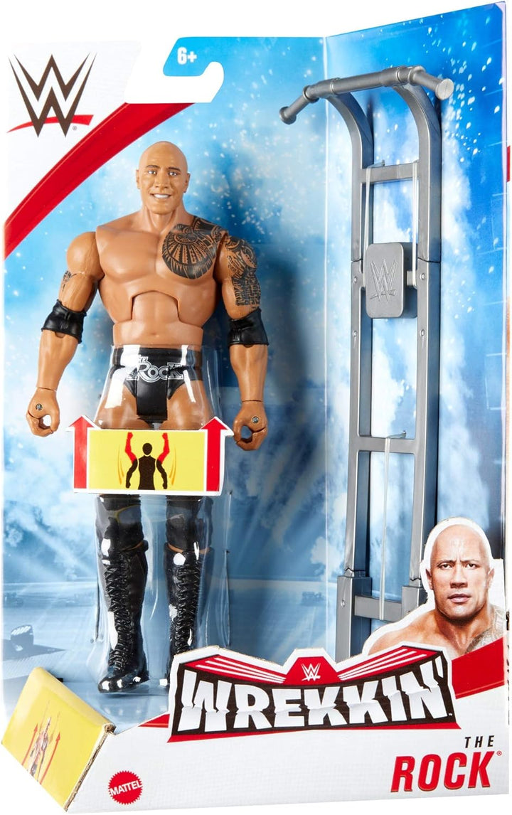 WWE GVJ35 - Wrekkin' The Rock Actionfigur, 15,24 cm, beweglich, zum Sammeln und als Geschenk, für Ki