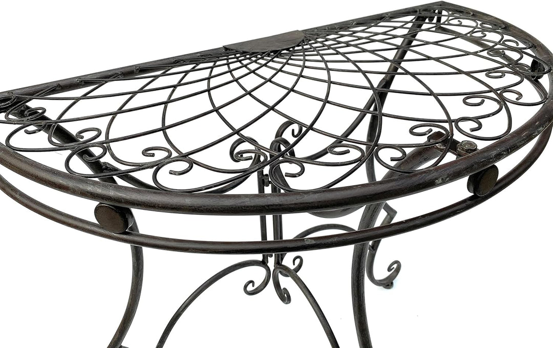 DanDiBo Tisch Halbrund Wandtisch 96000 Beistelltisch Metall 80 cm Gartentisch Halbtisch Halbrundtisc