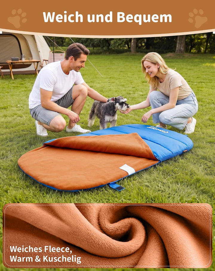KingCamp Hundeschlafsack,2-in-1 Hundedecke &amp; Hundematte Blau, Blau