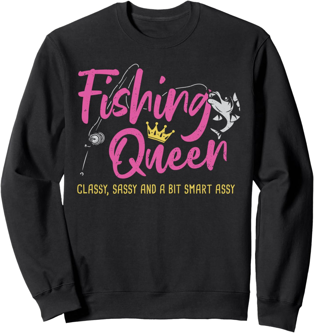 Bass: Fishing Queen - Angeln Sprüche Sweatshirt