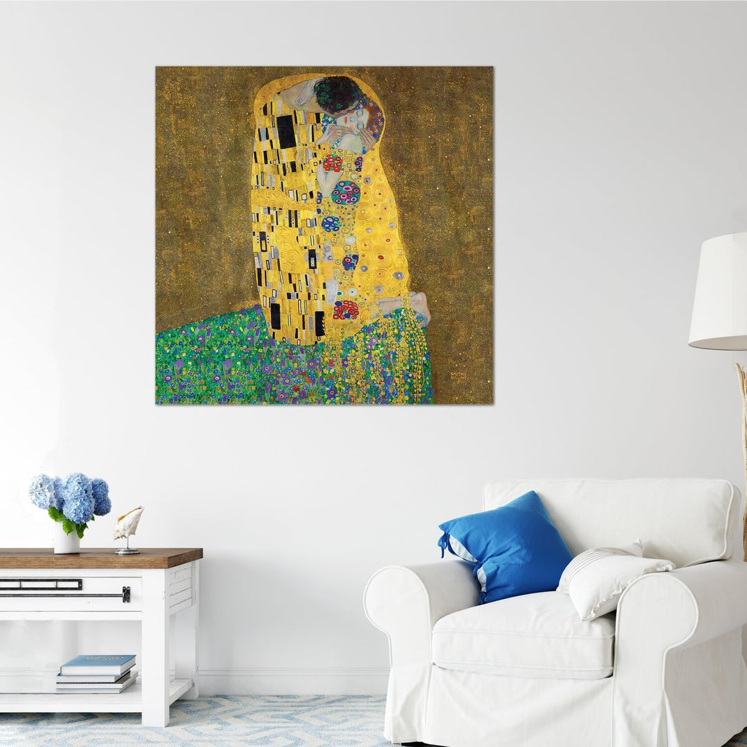 Giallobus - Gemälde - Gustav Klimt - Der Kuss - Acrylglas - 70x70 - Bereit zum Aufhängen - Moderne G