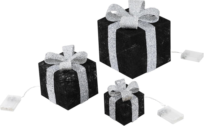 Bambelaa! 3er Led Deko Geschenke Leucht Boxen Timer Weihnachts Dekoration Weihnachtsdeko Beleuchtet