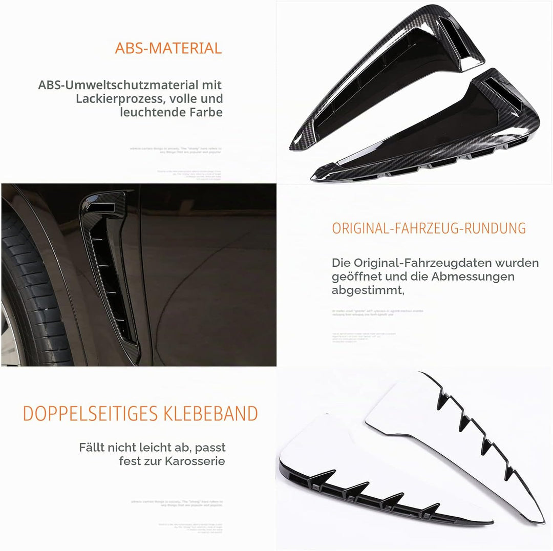 DIYUCAR 2 Stücke Für X-Serie X5 F15 X5M F85 Shark Kiemen Seite Vent Aufkleber ABS Auto Front Kotflüg