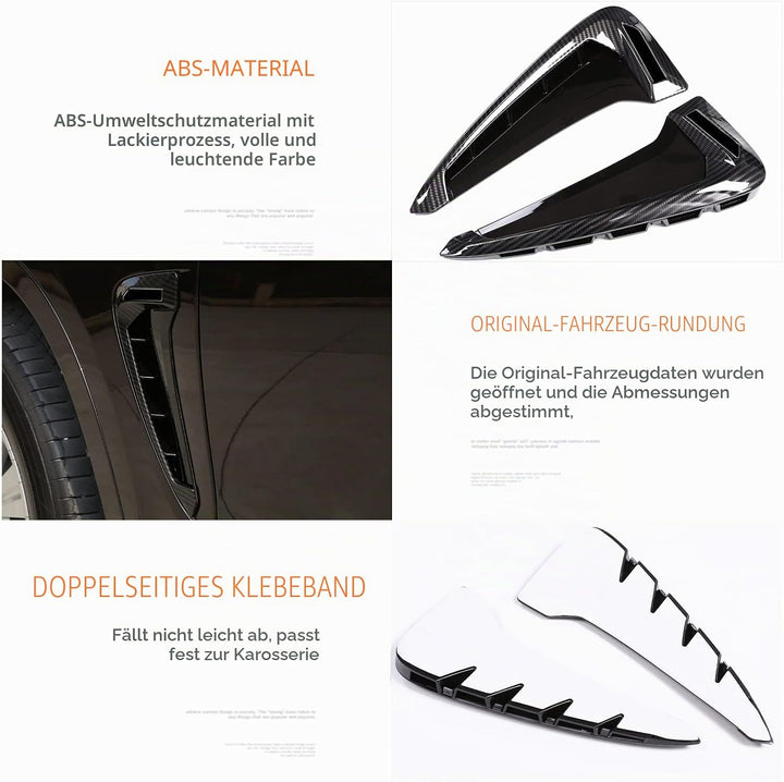 DIYUCAR 2 Stücke Für X-Serie X5 F15 X5M F85 Shark Kiemen Seite Vent Aufkleber ABS Auto Front Kotflüg