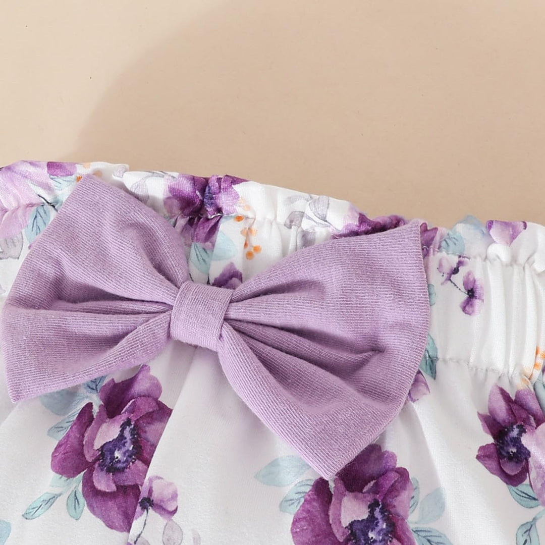 Neugeborenes Baby Mädchen Kleidung Papas Mädchen Langarm Tops Blumenhosen Sets Stirnband Säuglingsmä